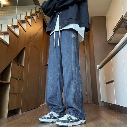 25ss Summer Vintage 190cm Men's Super long Pants 115cm Elastic Waist Straight Leg Breathable Drape Sportswear Casual Pants