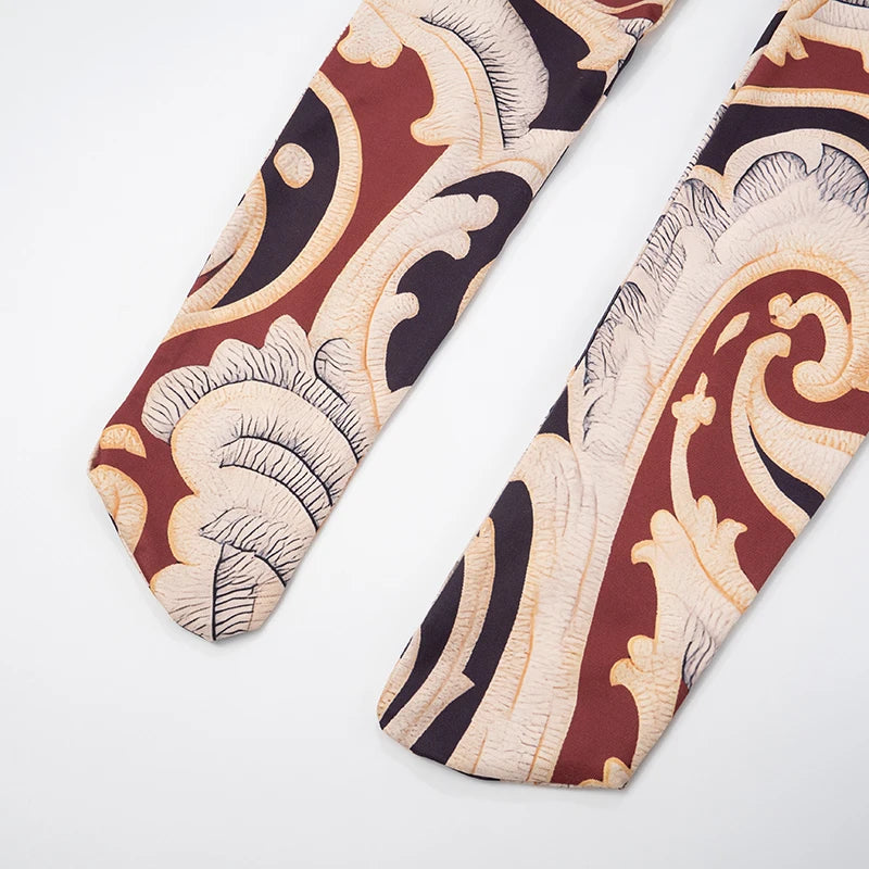 CUTENOVA Fall New Colorful Printed Women'S Jumpsuit  One-Shoulder Strapless Long Sleeves Slim Fit Elastic Ankles Jumpsuit Female