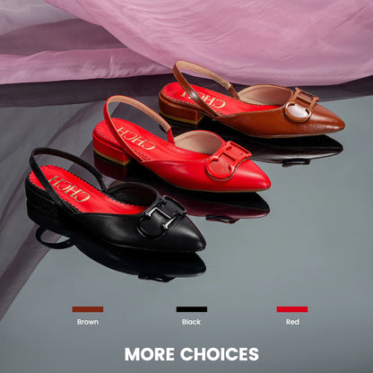 CHCH Women's Sandals 2024 New Black Pointed Flat bottomed loafers Simple Black Business Women's Shoes