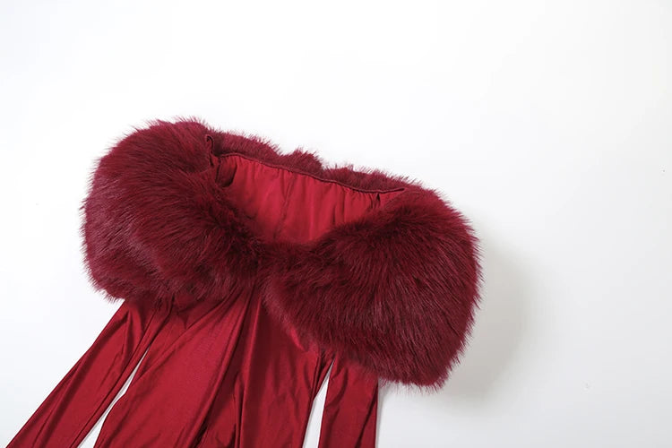 Kliou Furry Patchwork Slash Neck Jumpsuits Woman Autumn Trend Sexy Hollow Navel Exposed Skinny Peach Hip Hottie Fashion Clubwear