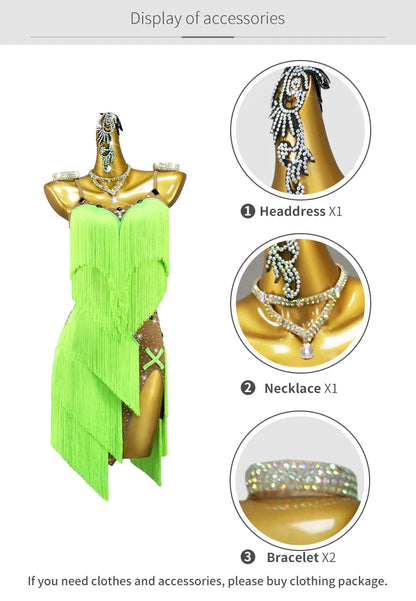 2025 New Latin Dance Dress Adult Womens Sexy Short Skirt Tassel Clothes Ballroom Practice Wear Line Suit Prom Costume Customized