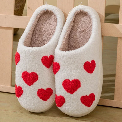 Ladies Soft Sole Slippers Winter Warm Anti-Slip Home Slippers Comfortable Poop Texture for Women