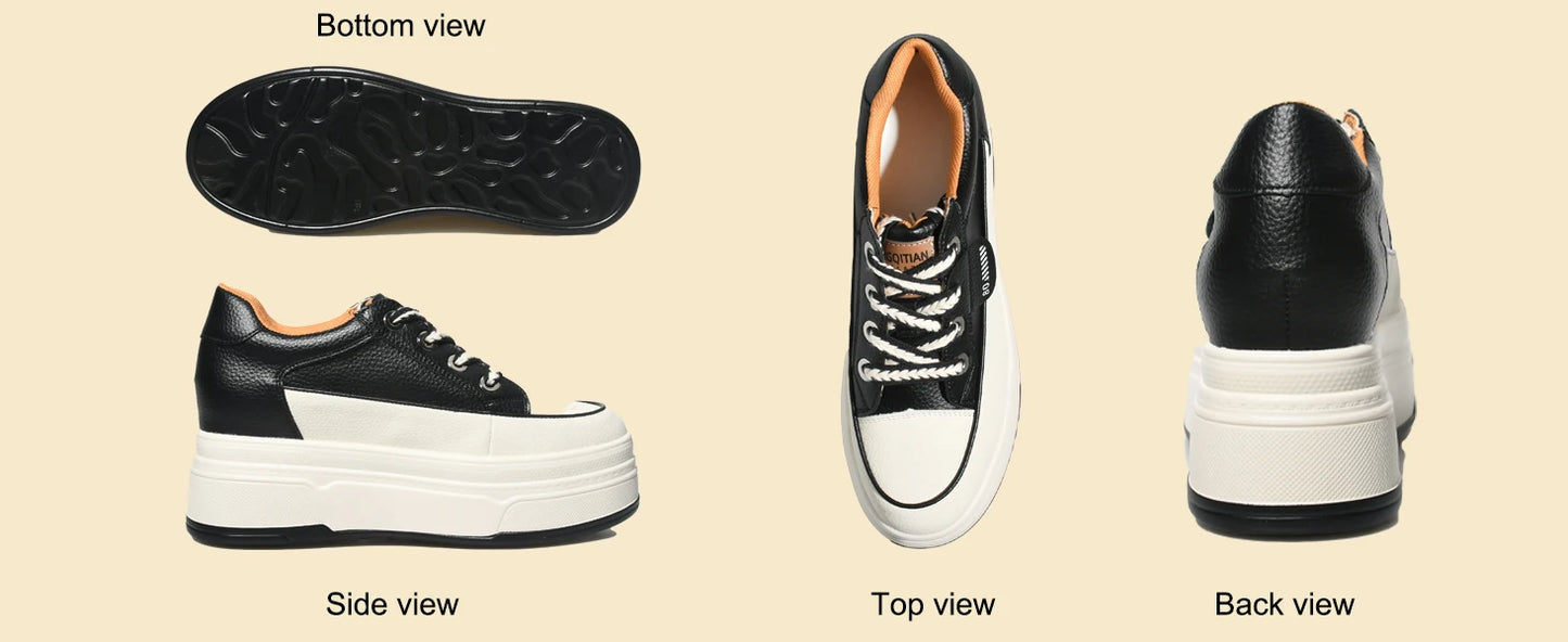 Fujin 9cm Cow Suede Genuine Leather Women Vulcanized Shoes Platform Wedge Skate Boarding High Brand Heels Casual Summer Shoes