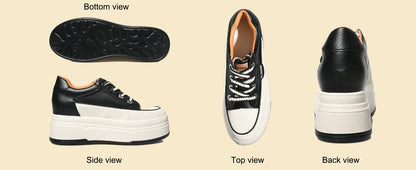 Fujin 9cm Cow Suede Genuine Leather Women Vulcanized Shoes Platform Wedge Skate Boarding High Brand Heels Casual Summer Shoes