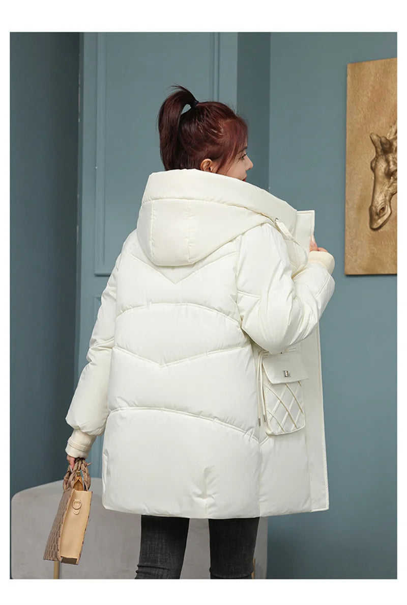 New Winter Women Jacket Coats Long Parkas Female Down Cotton Hooded Overcoat Thick Warm Jackets Windproof Female Outerwear