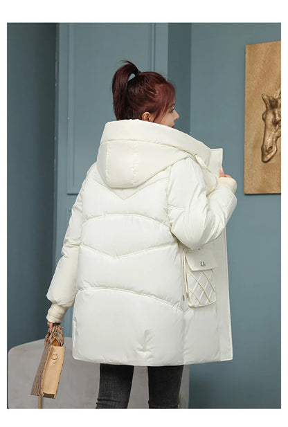 New Winter Women Jacket Coats Long Parkas Female Down Cotton Hooded Overcoat Thick Warm Jackets Windproof Female Outerwear
