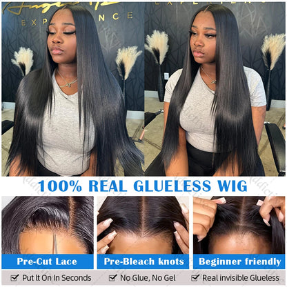 30 34 Inch Straight 13x4 Lace Front Human Hair Wigs Pre Cut 13x6 HD Lace Frontal Wig Brazilian 5X5 Glueless Wig Ready To Wear