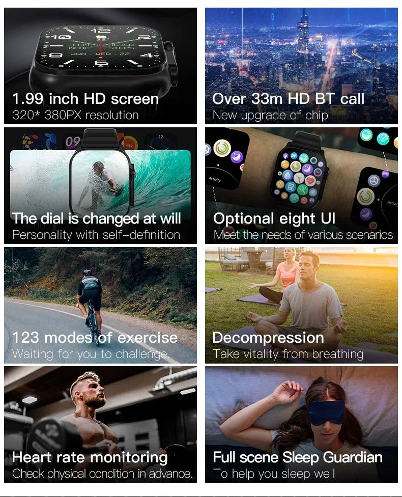 New Smartwatch Men 49mm Series 8 2.3"AMOLED Screen NFC Compass Waterproof For Apple Watch IWO Ultra 8 Smart Watches 2026 Android