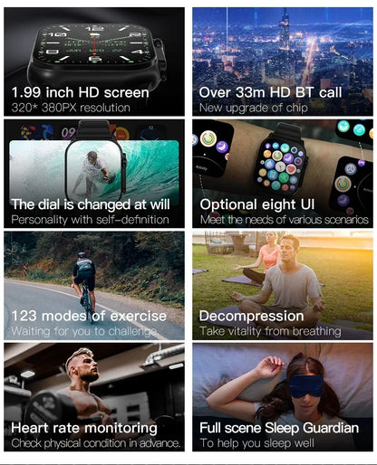 New Smartwatch Men 49mm Series 8 2.3"AMOLED Screen NFC Compass Waterproof For Apple Watch IWO Ultra 8 Smart Watches 2026 Android