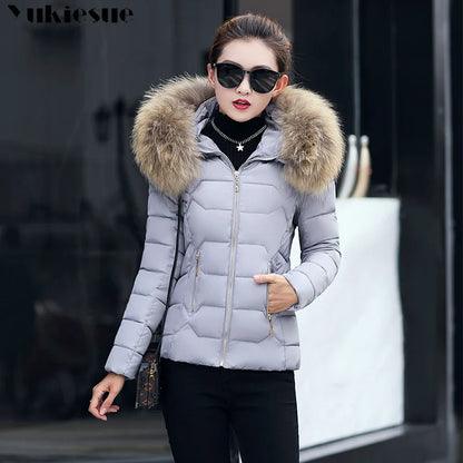 2022 Faux Fur Parkas Women Down Jacket clothes Womens Parkas Thicken Outerwear hooded Winter Coat Female Jacket Cotton padded