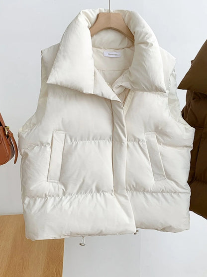 Loose down Feather Cotton Vest Bal Zipper Closure  Color Commute Sle Women's Vest Autumn Winter Faion Ladies' C...