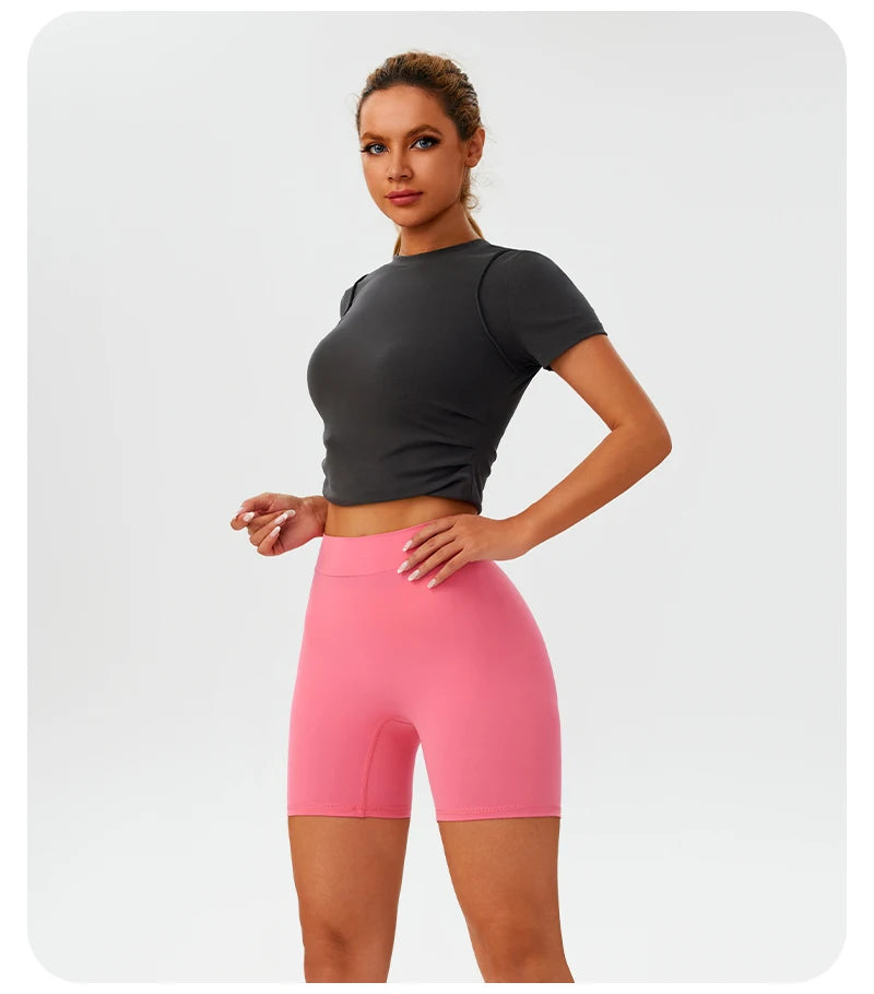 V Back Scrunch Butt Workout Shorts for Women High Waisted Lifting Booty Gym Yoga Biker Shorts Sports Leggings Clothing Hot Pants