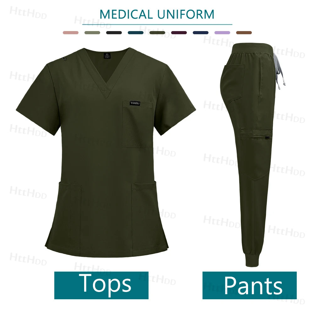 Nurse Accessories New Fashion Surgical Uniforms Woman Clinical Nursing Pediatrics Working Clothes Mens Scrub Hospital Scrub Sets