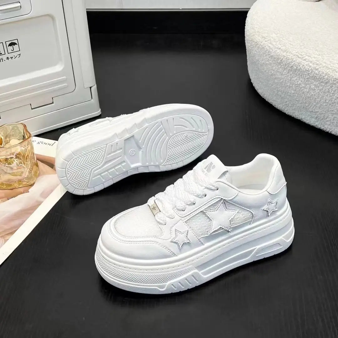 2025 New Korean Shoes Kawaii Platform Sneakers Women Vintage Vulcanize Spring Summer Casual Tennis Female Flats Footwear Zapatos