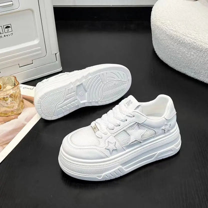 2025 New Korean Shoes Kawaii Platform Sneakers Women Vintage Vulcanize Spring Summer Casual Tennis Female Flats Footwear Zapatos