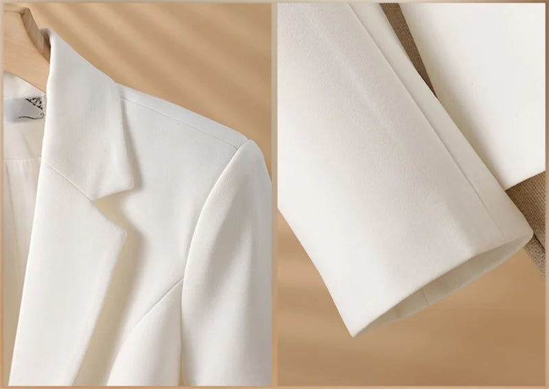 Women Blazer Casual Single Button Long Sleeve Red Black White Slim Suit Ladies Office Coat Fashion New Winter Autumn Jacket 2025 & 2026