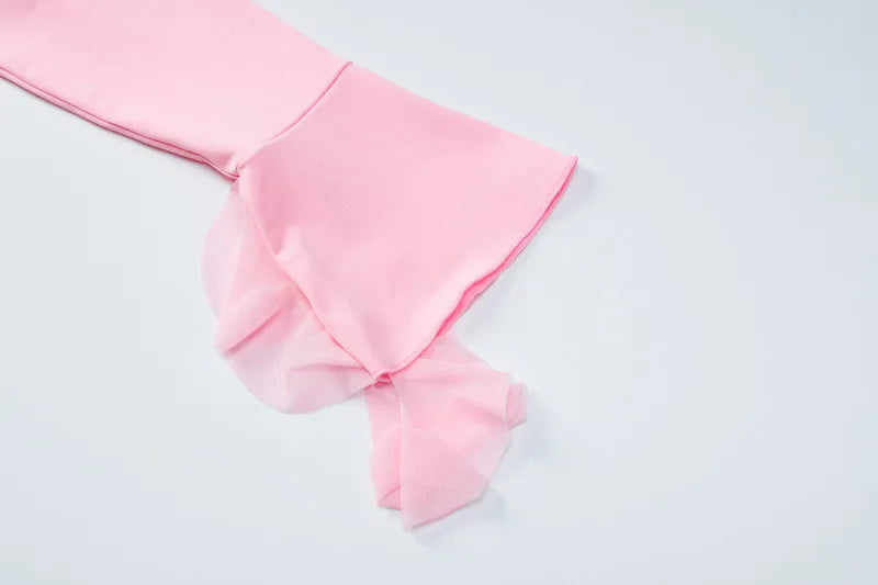 TARUXY Flower Bodycon Skirt Sets Women Slim Sexy Backless Lace Up Tops Women's Party Elegant Dress 2 Piece Womens Suits Outfits