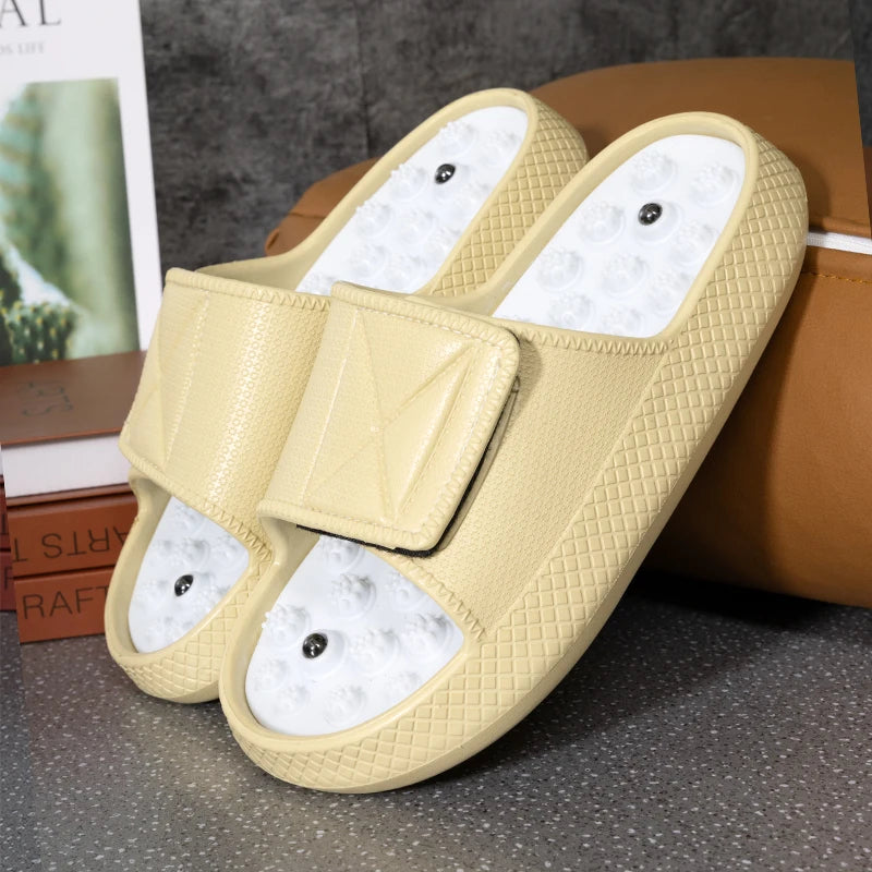 New Summer Men Massage Slippers Sides Indoor Outdoor Sandals Beach Casual Shoes Soft Sole Slides Men Flip-flops Men's Footwear