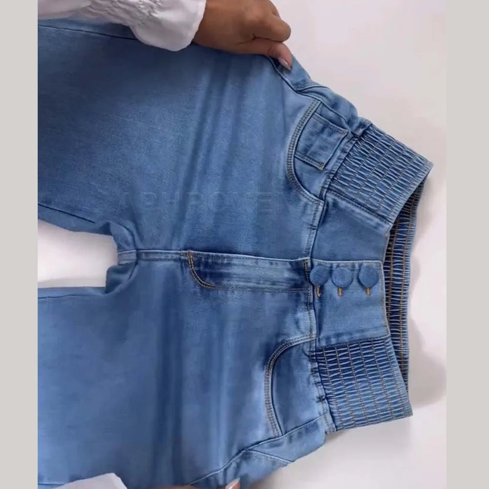 2025 & 2026 Fashion Straight Elastic Jeans Women Mid Waist Skinny Denim Pants Y2K Trousers Shaping Butt Lift Slim-fit Jeans