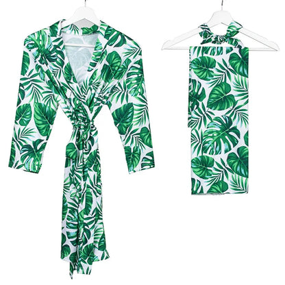 Maternity Robe,Matching Swaddle Set ,Mommy and Me Set, Floral Hospital Robe Bag,Baby Shower Gift,Mama Robe,Baby Girl Blanket