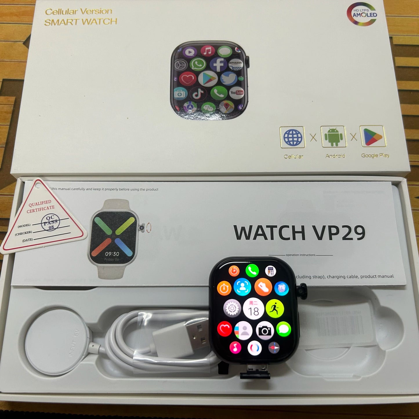 VP29 Smartwatch 5G Android 256GB Storage 4G/5G LTE Sim Card GPS WIFI 2.29 inch 490*580 Amoled Smart Watch With 8MP Rotary Camera