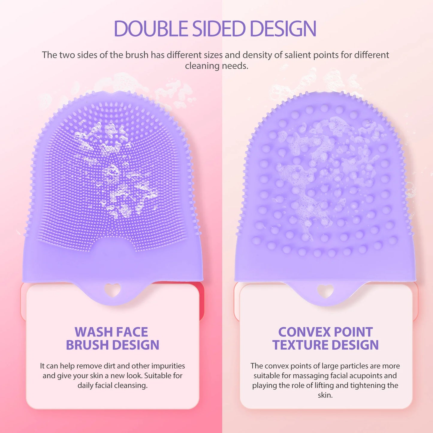 Silicone Facial Cleansing Brush Comfortable Handheld Pore Deep Cleanser Portable Face Wash Brush Face Scrubber