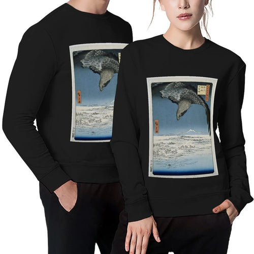 HIROSHIGE HAWK UKIYO-E Pullover anime clothes men clothing clothes for men men wear new sweatshirt