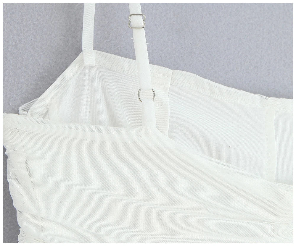 Womens Dress Mesh Ruched Slim Fit Long Spaghetti Strap Elegant Dress Must Have For Elegant Parties And Evening Banquets