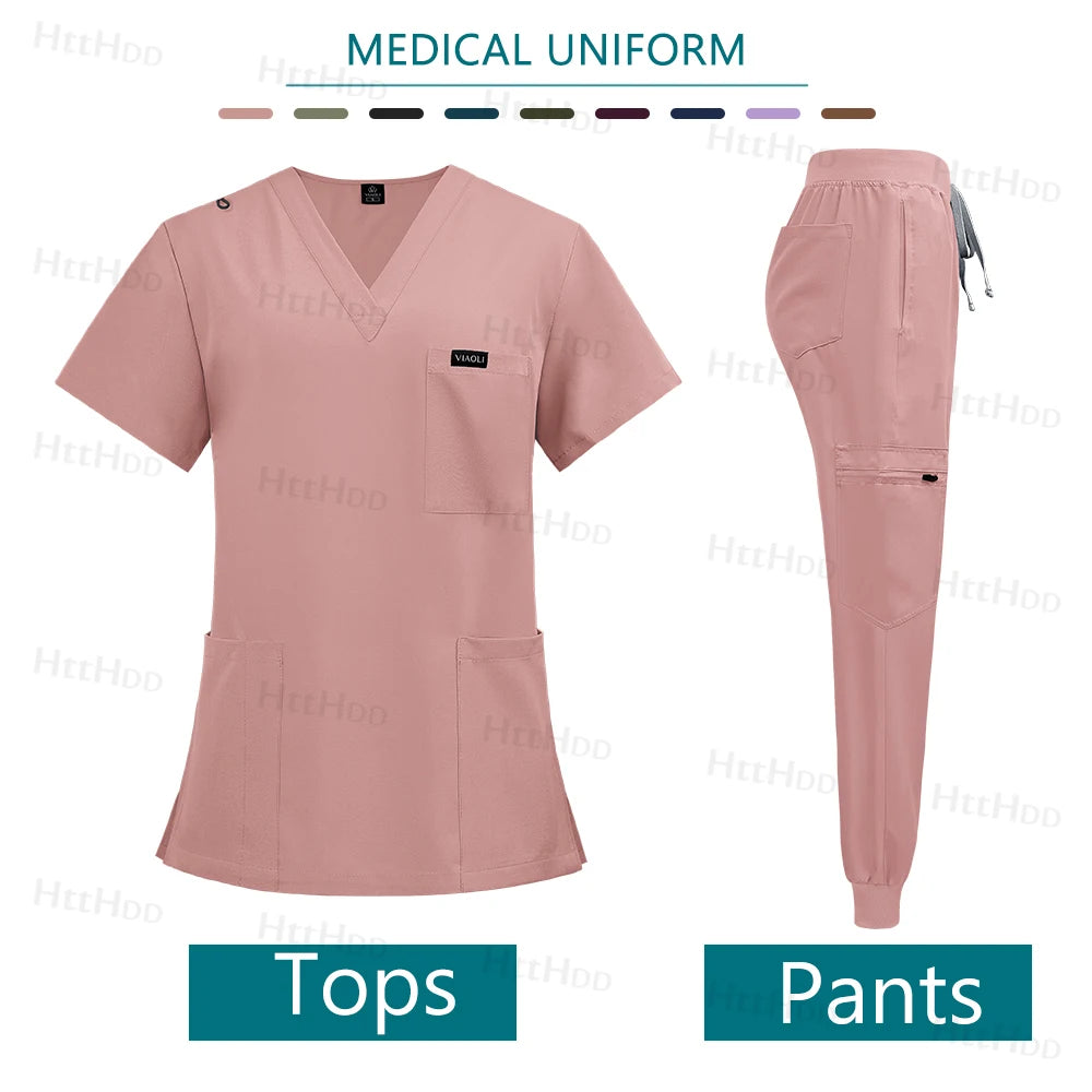 Nurse Accessories New Fashion Surgical Uniforms Woman Clinical Nursing Pediatrics Working Clothes Mens Scrub Hospital Scrub Sets