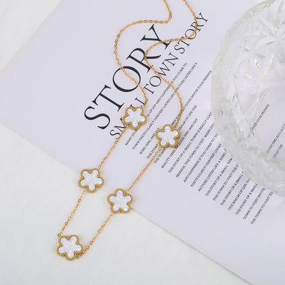 Hot Sale Stainless Steel Laser Five Leaf Flower Petal Adjustable Clover Bracelet Classic for Woman Girl Brand Jewelry Party Gift