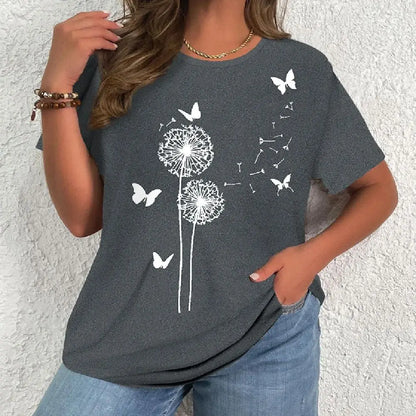 Plus Size Elegant Casual Woman T-Shirt Fashion Loose T-Shirt Woman Temperament Long sleeve T-Shirt Holiday Weekend