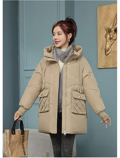 New Winter Women Jacket Coats Long Parkas Female Down Cotton Hooded Overcoat Thick Warm Jackets Windproof Female Outerwear