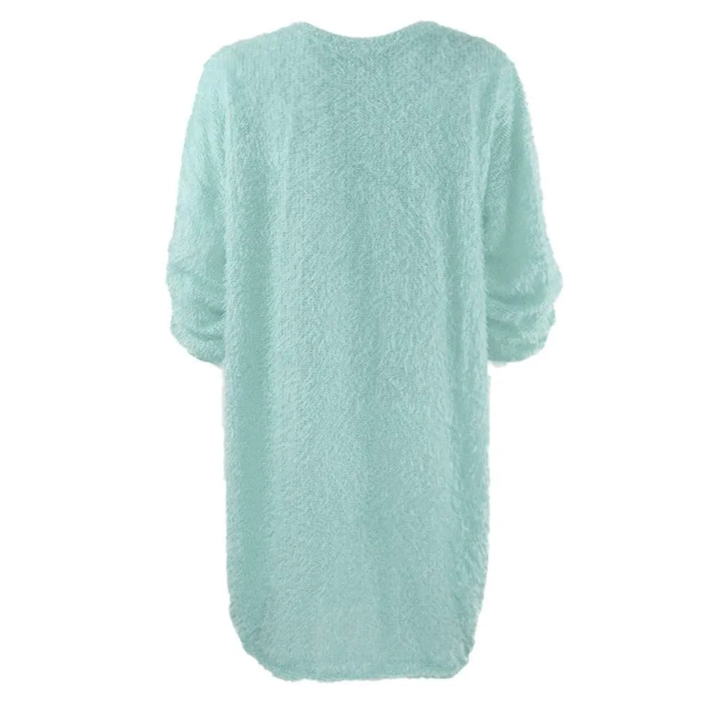 Women Winter Sweater Knit Crewneck Warm Long Sleeve Casual Sweatshirts Dress Casual Breathable Winter Warm Comfort Dress