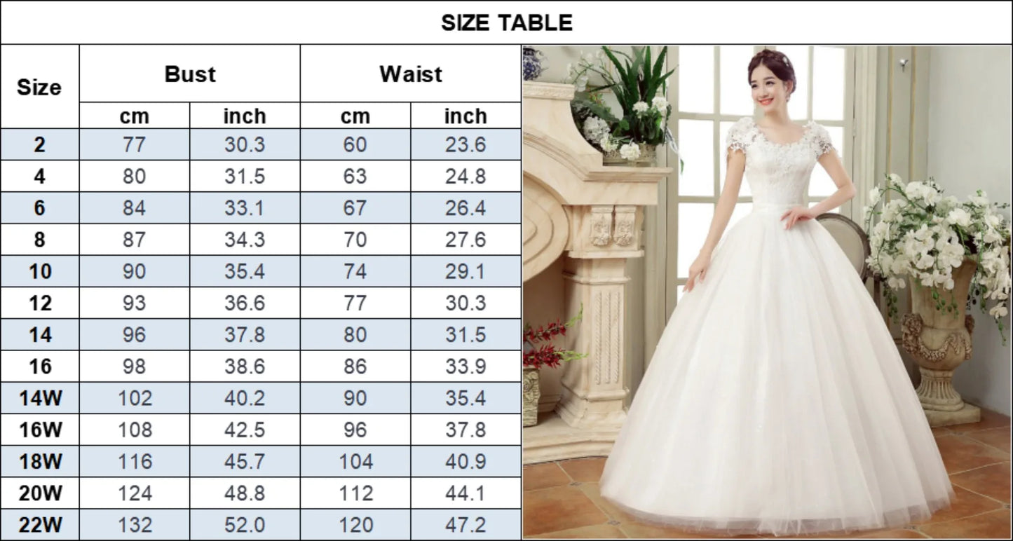 New Plus Size Wedding Dress Slimming Floor-length Back Strap Lace Flower Wedding Dresses for Women White Dress Vestidos De Novia