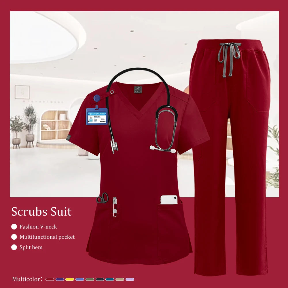 Pet Grooming Institution Room Scrubs Uniform Women Surgery Workwear Beauty Salon Work Clothes Nursing Scrub Medical Suits Unisex