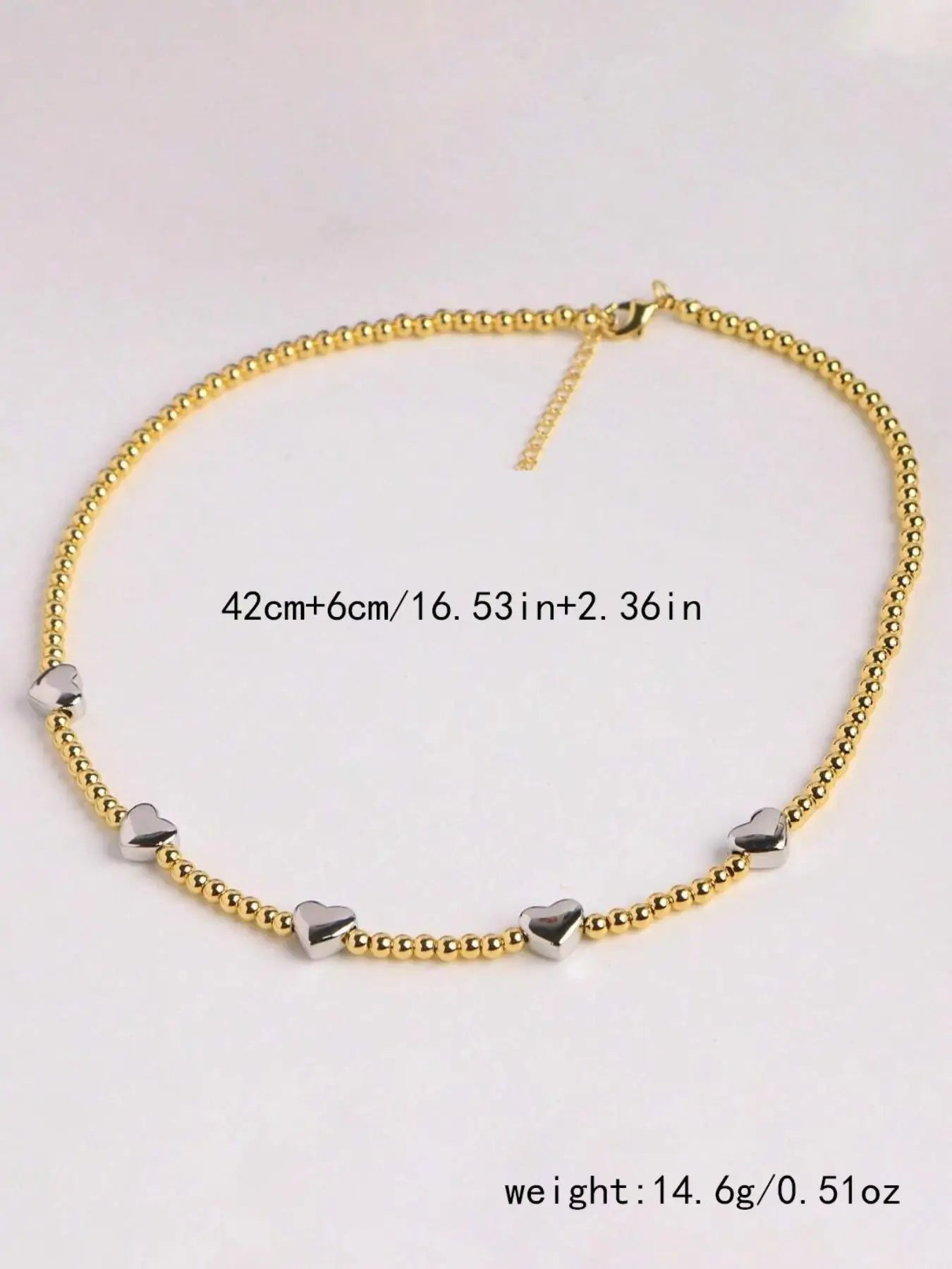 Y2k Stainless Steel Heart Pendant Bead OT Clasp Necklace For Women Men Fashion Geometric Charm Necklace Party Jewelry Gifts