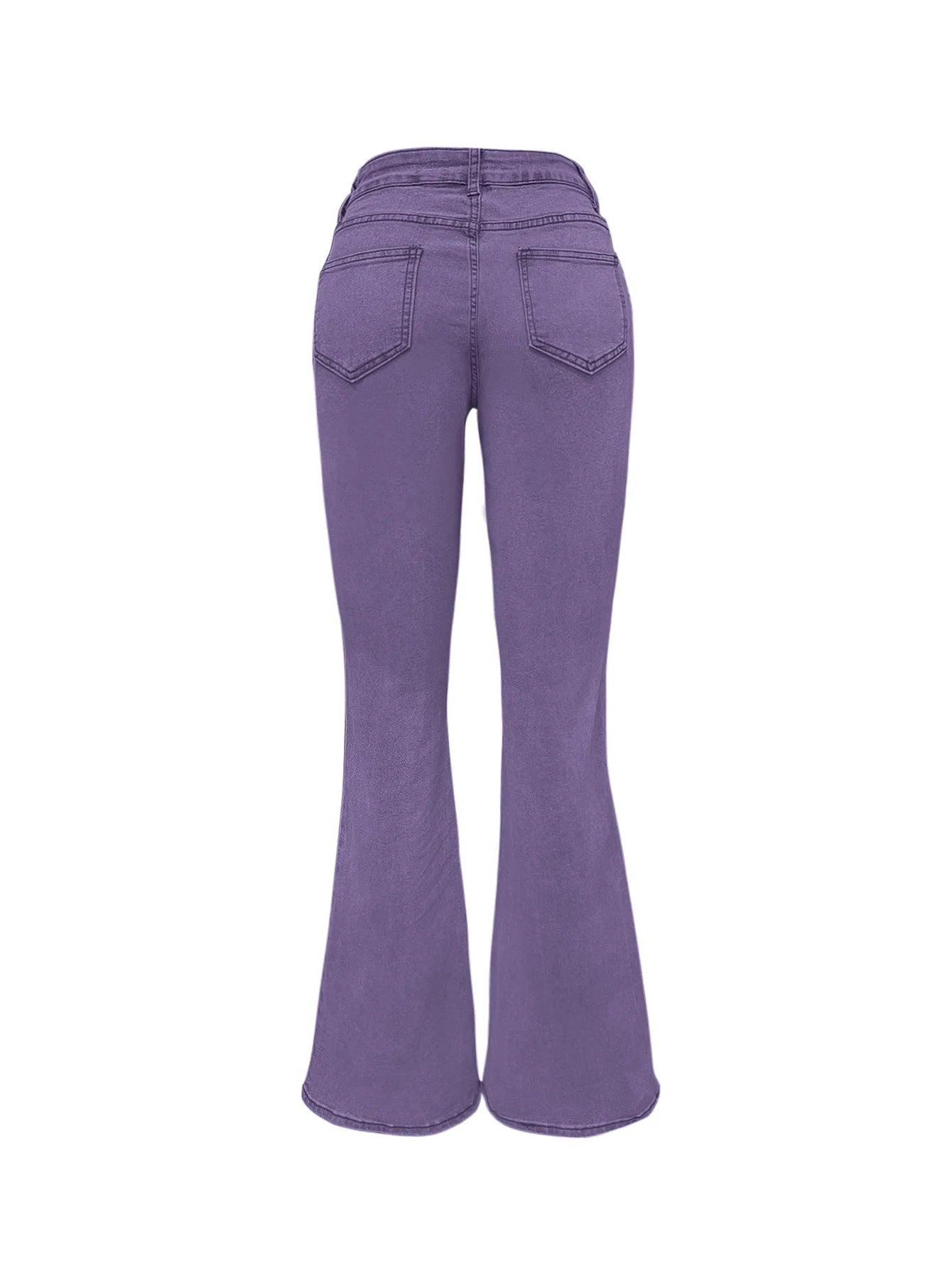 Men Jeans Boot Cut Solid Jean Wide Leg Denim Pant Distressed Washed Full Ankle Length Pockets Zipper Fly High Waist Basics