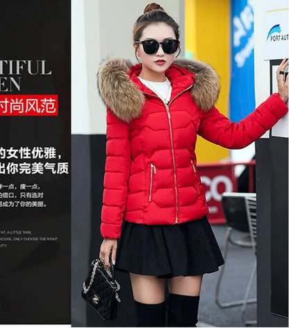 2022 Faux Fur Parkas Women Down Jacket clothes Womens Parkas Thicken Outerwear hooded Winter Coat Female Jacket Cotton padded