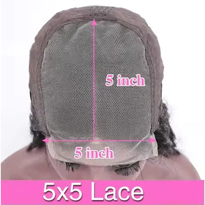 5x5 HD Transparent Lace Deep Wave Frontal Wig 40 46 Inches Hd Lace Frontal Human Hair Wigs For Women Pre Plucked 200 Density