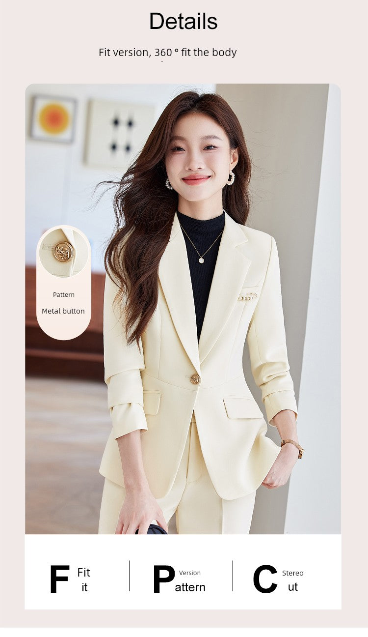 Blue Suit Female Spring & Fall 2025 New Arrival K-style Elegant Casual Suit Jacket Female Fancy Business Wear