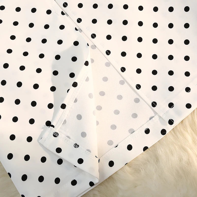 Seoulish Back Split Polka Dot Vintage Women's Skirts Elastic High Waist  Elegant Office Lady Midi A-Line Skirt Female 2026 New