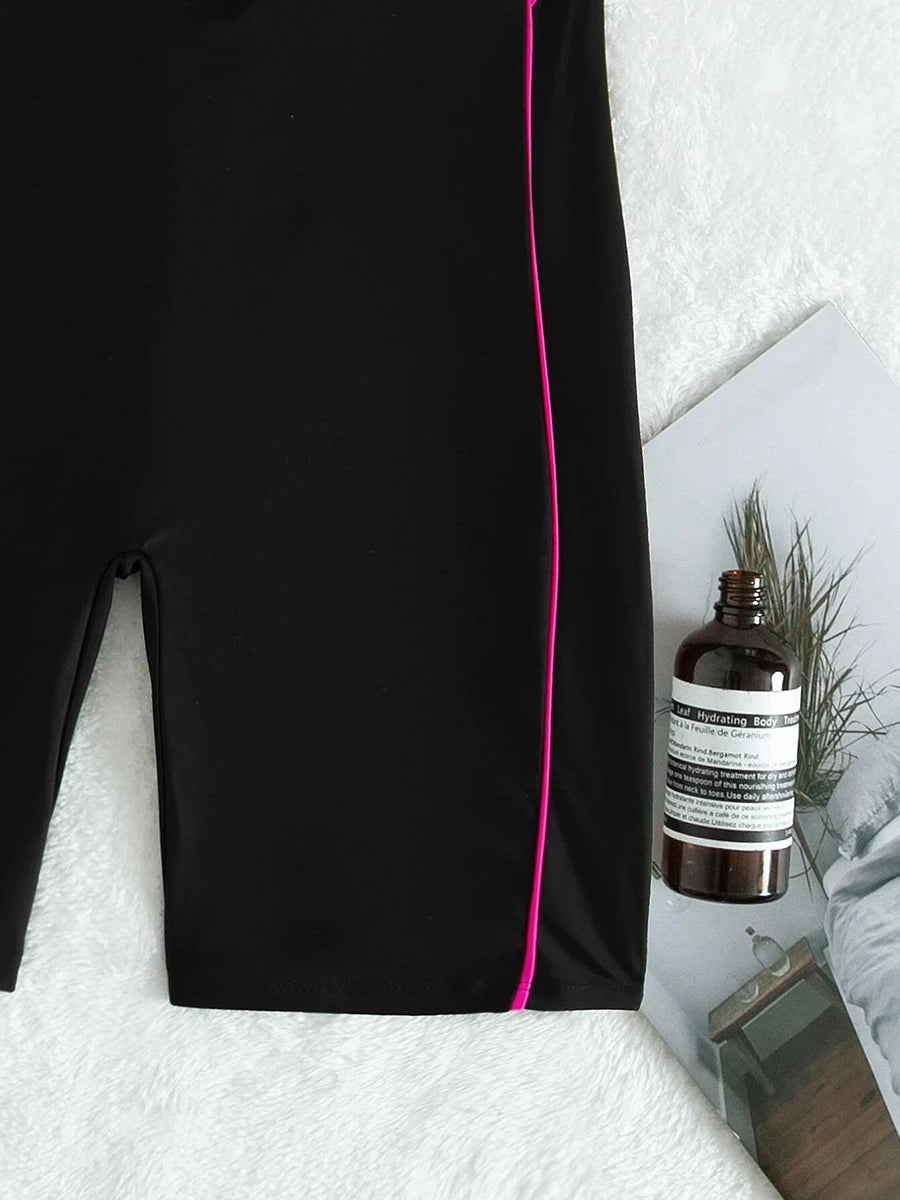 Short Sleeve Surfing Swimsuit 2025 Slim Bodysuit Swimwear Women One Pieces Rashguard Diving Clothes Bathing Swimming Swim Suit