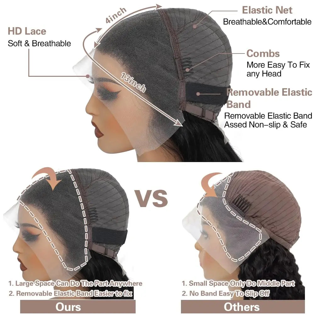 1B/30 Body Wave Highlight Wig Human Hair 30 Inch 13x4 HD Lace Frontal Wig 200 Density Natural Brazilian Hair Wig For Black Women