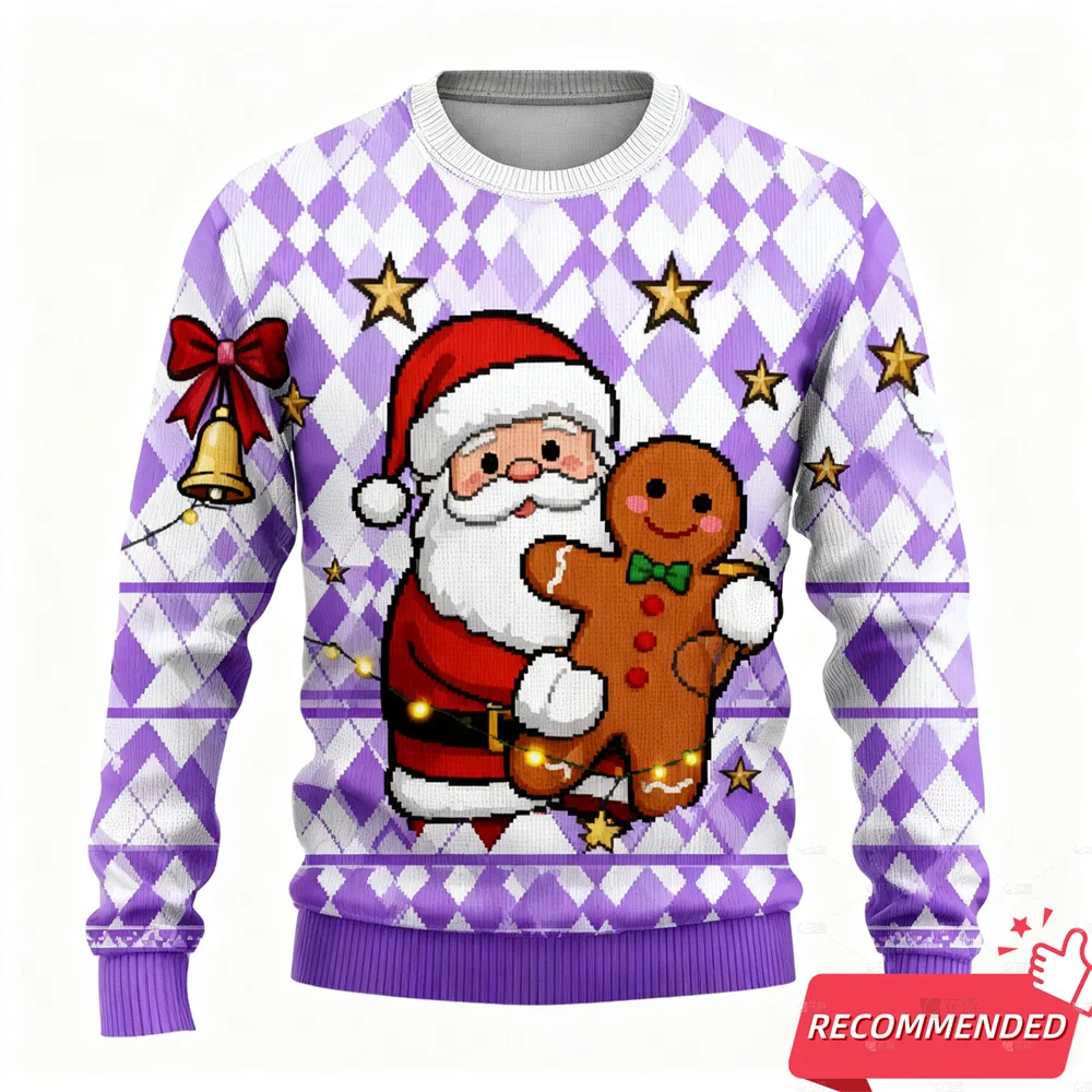 New Funny Snowman Graphic Ugly Christmas Sweatshirt Fashion Gingerbread Man Sweatshirts For Women Clothes Xmas Boy Kids Pullover