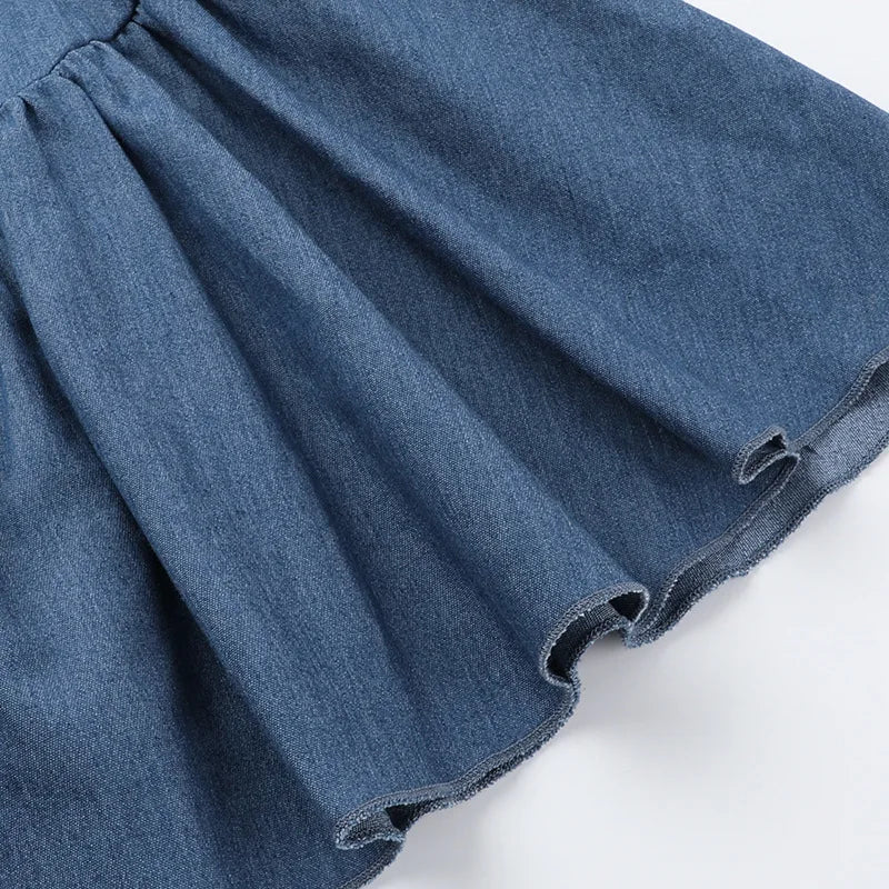 Summer 2025 & 2026 Women's Wrap Hip A-Line Skirt Sexy Bra Imitation Denim Dress European American Style Wrap Dress