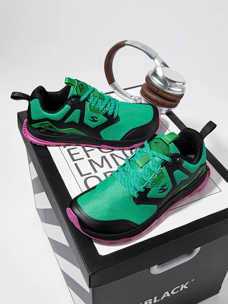 HOBIBEAR Unisex Hiking Sneakers Lace-Up Walking Shoes Outdoor Travel Artificial Leather Sneakers