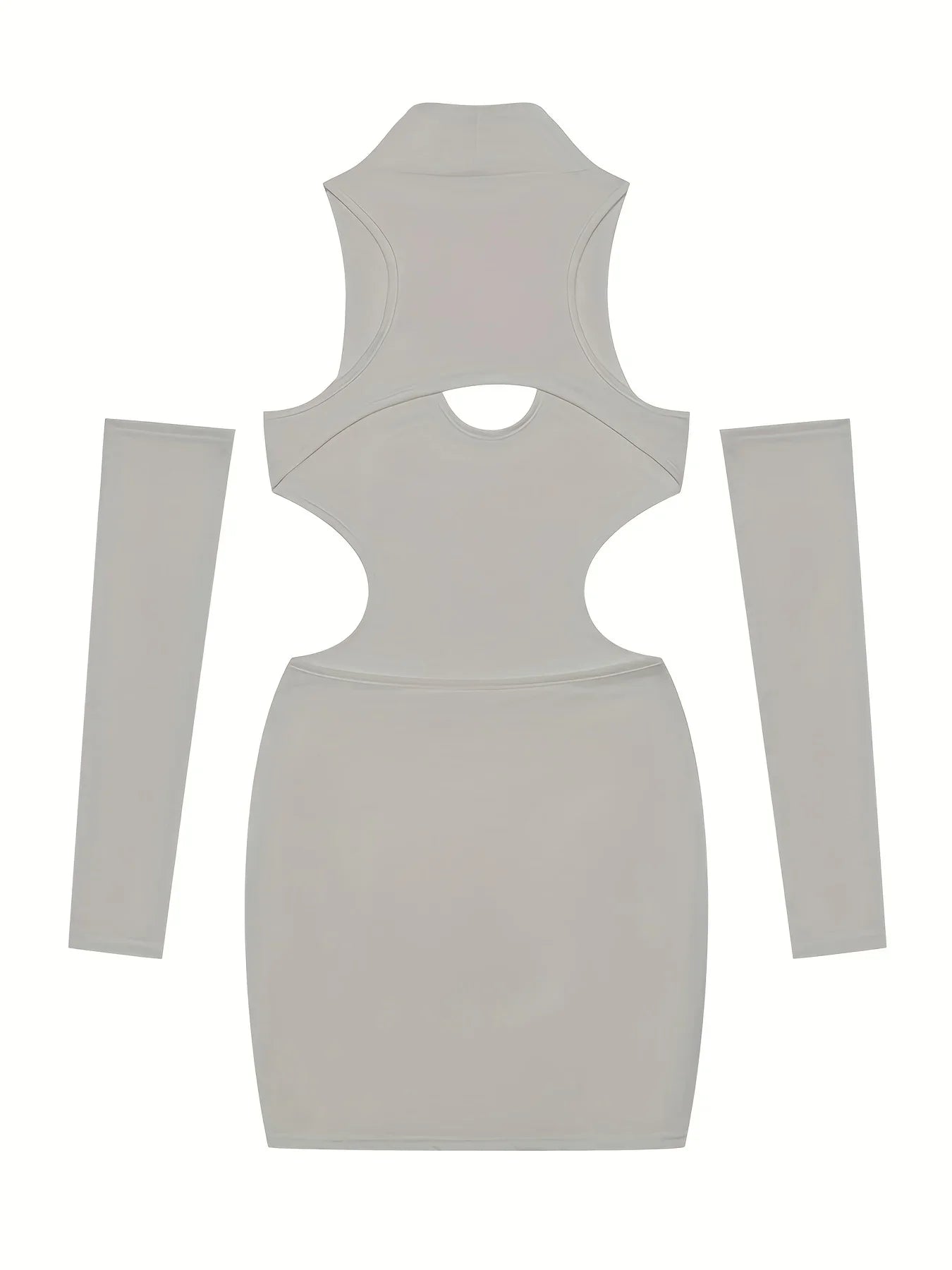 Spring Summer New European and American Solid Color Sexy Hollow Hanging Neck Tight Wrapped Hip Dress