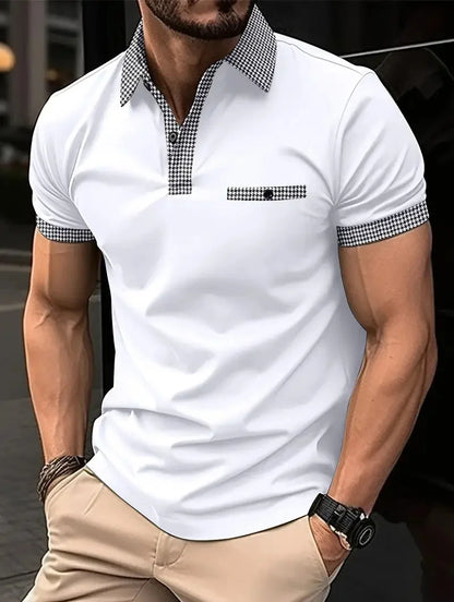 Summer New High-quality Men's Short-sleeved POLO Shirt Cool Breathable Business Casual Sweat POLO Shirt Men's Short-sleeved Tops