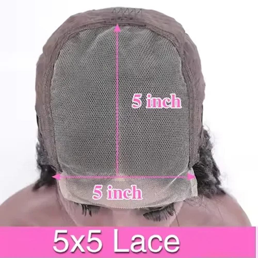 5x5 HD Transparent Lace Deep Wave Frontal Wig 40 46 Inches Hd Lace Frontal Human Hair Wigs For Women Pre Plucked 200 Density