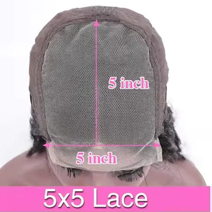 5x5 HD Transparent Lace Deep Wave Frontal Wig 40 46 Inches Hd Lace Frontal Human Hair Wigs For Women Pre Plucked 200 Density